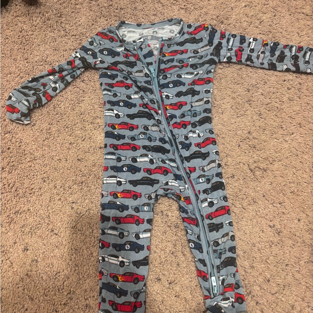 Posh Peanut Car-Print One-Piece Pajama